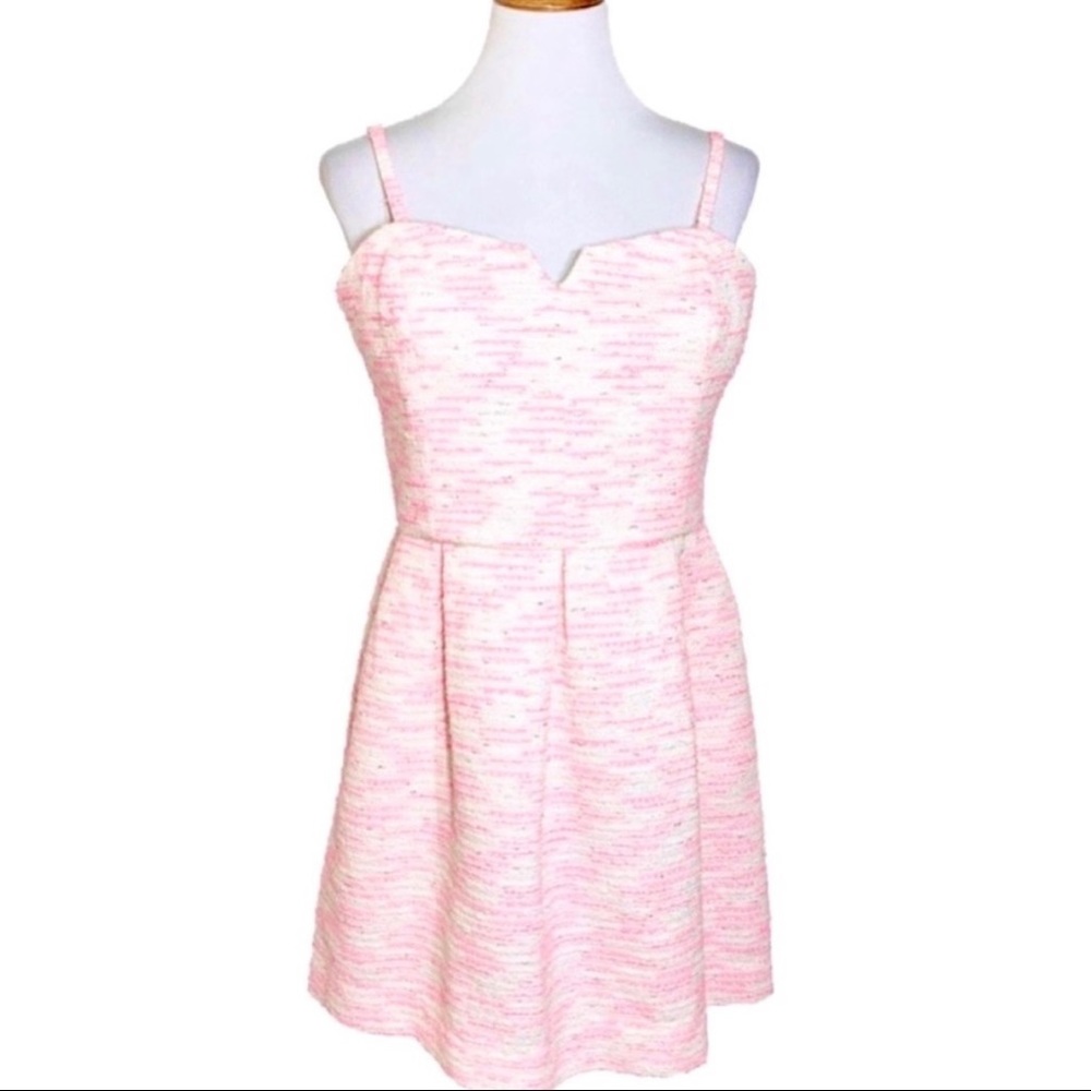 SOLD-Anthropologie Metallic Tweed Strapless Dress - Picture 2 of 9